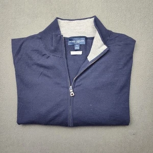 Peter Millar Sweater Mens Extra Large Blue Full Zip Excursionist Crown Golf Wool - Picture 1 of 10