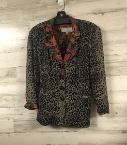 Vintage Platinum By Dorothy Schoelen Damen Blazer Petite Funky 90’s Floral Artsy - Bild 1 von 11