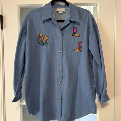 Camisa vaquera bordada ropa deportiva renacentista Southwest Rodeo Foto 1 de 4