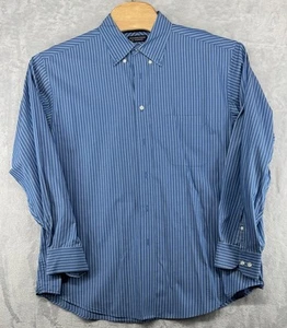 Camisa de vestir Roundtree & Yorke azul a rayas de algodón para hombre talla XL - Imagen 1 de 6
