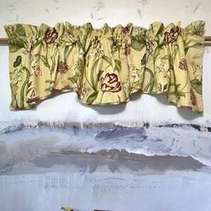 WAVERLY Williamsburg SOMERSET Valance Botanical Yellow Garden Floral  78" x 21" - Picture 1 of 9