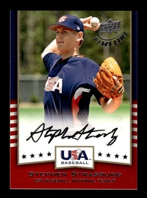 2008 Upper Deck Timeline #USA-SS Stephen Strasburg Team USA Signatures - Image 1 of 2
