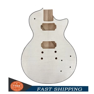 Cuerpo de guitarra eléctrica pastilla HH llama arce caoba con perno de encuadernación - Imagen 1 de 12