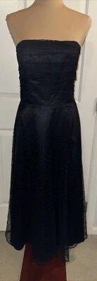 Vestido Scott Mcclintock Sin Tirantes Punto Suizo Malla Fluido Superpuesto Talla 10 Elegante Gótico Foto 1 de 4