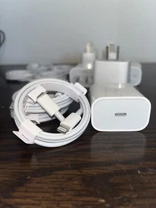 iPhone 20W USB-C Cube + Câble de Charge iPhone 14 13 12 11 XR XS Chargeur Rapide - Photo 1 sur 2