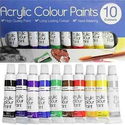 CRYLIC COLOUR PAINTS ARTIST ART AND CRAFT PAINT SET 8X 6ml FREE POST UK