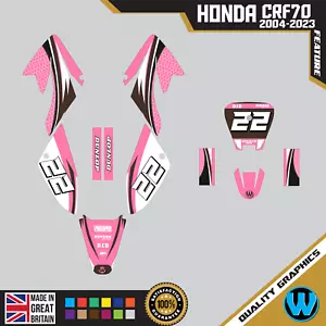 Honda CRF 70 2004 -2023 Motocross MX Graphics | Decals Kit Feature Pink - Picture 1 of 4