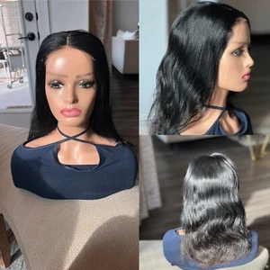 Handmade human hair 200% density 16”long 5x5 closure body wave wig. - Picture 1 of 5