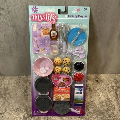 "Juego de cocina desayuno para muñeca My Life para gofrera de 18"" huevos leche" Foto 1 de 4