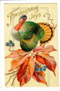 Thanksgiving post card Turkey Embossed non-posted - Picture 1 of 2