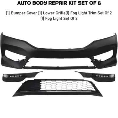 Conjunto de cubierta de parachoques delantero pintable y luces antiniebla para Honda Accord 2016-2017 Foto 1 de 4