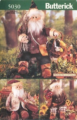 Butterick 5030 Decorative Woodland Elves Santa Claus & Clothing UNCUT Pattern - Image 1 of 4