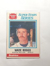 1986 Meadow Gold Super Stars Series Wade Boggs (stat back)