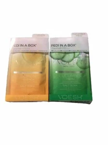 2x Voesh New York Pedi In A Box Deluxe 4 Step Pedicure Cucumber Fresh/Lemon - Picture 1 of 2
