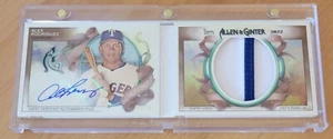 ALEX RODRIGUEZ 2022 TOPPS ALLEN & GINTER AUTO AUTOGRAPH PATCH BOOKLET CARD #/10! - Picture 1 of 2