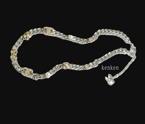 CHANEL Collana Ciondolo Girocollo AUTENTICA Kenkenjp Strass Nastro Quadrifoglio Stella Oro