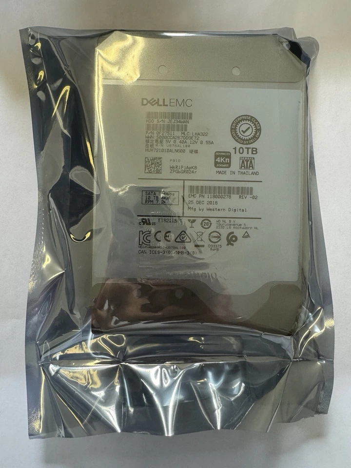 HUH721010ALN600  HGST Ultrastar Dell EMC 4kn 10TB 7.2K 6G SATA 3.5 LFF Mng by WD - Image 1 of 1