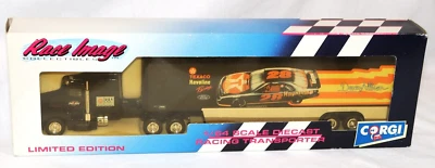 Vtg 1993 1/64 Scale Davey Allison #28 Nascar Racing Transporter IOB ©Mattel Foto 1 de 4