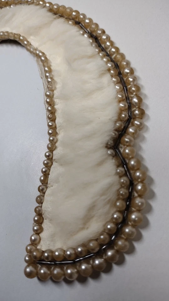 Collar de conejo de perlas vintage de los años 50 noche ARTESANÍA VERDADERAMENTE REAL HECHO EN JAPÓN Foto 1 de 4