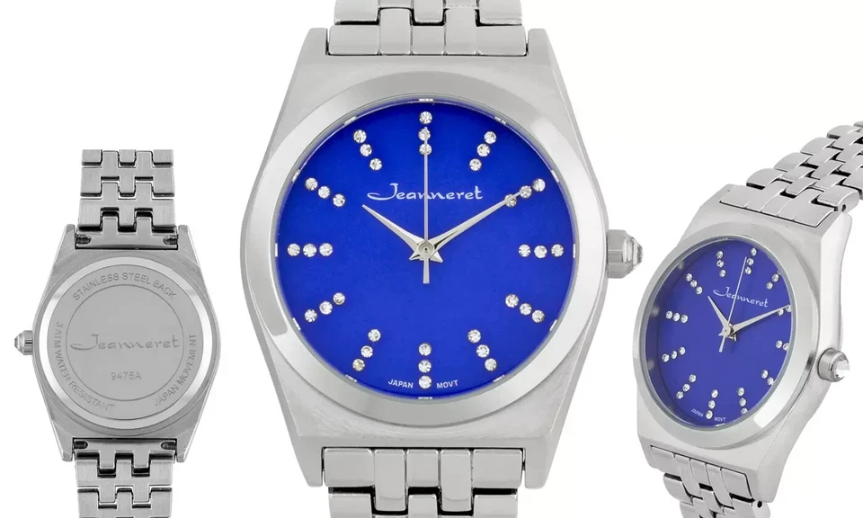 Новый JEANNERET Эльба женщины роскошь часы шикарный кристалл безель серебристого тона 9475A - Изображение 1 из 1