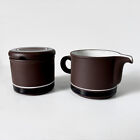 Vintage Sugar Bowl & Creamer Hornsea Contrast Staffordshire Mid Century Ceramics