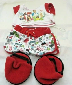 Build a Bear BABW High School Musical red PJs lot inc slippers - Picture 1 of 4