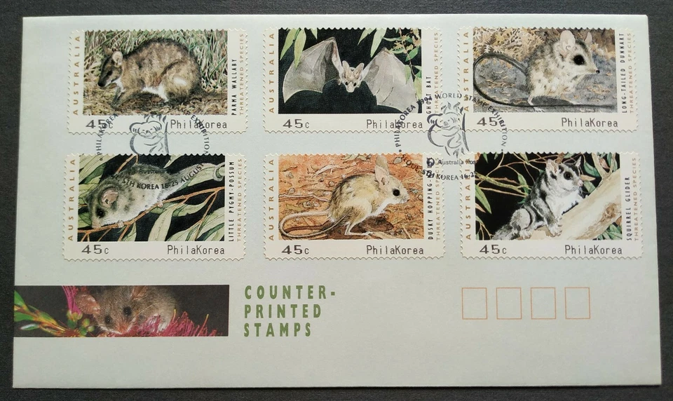 1994 Australia Animals Threatened Species CPS FDC PhilaKorea Exhibition Cachet - Image 1 of 2