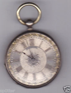 VINTAGE POCKET FOB WATCH ANTIQUE TIME PIECE DIAMOND JEWEL INSET - Picture 1 of 2