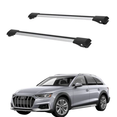 Juego de barras transversales de techo para Audi A4 B8 Allroad Quattro 2008-2016 plateadas 2 piezas Foto 1 de 4