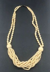 vintage multi strand necklace possibly bone fashion, not sure, beaded - Picture 1 of 6