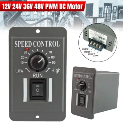 12V 24V 36V 48V PWM DC Motor Speed Controller Reversible Switch 6A Regulator - Image 1 of 4