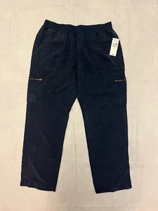 NWT! $89 Coldwater Creek Tencel/Linen Pull On Cargo Womens 14P Smoke Blue NEW! - Picture 1 of 10