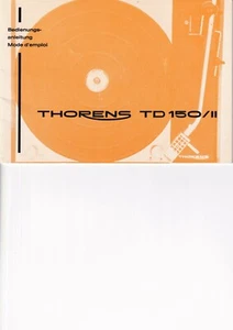 Istruzioni operative per l'uso per Thorens TD 150 MK2 in tedesco, Fra - Foto 1 di 1