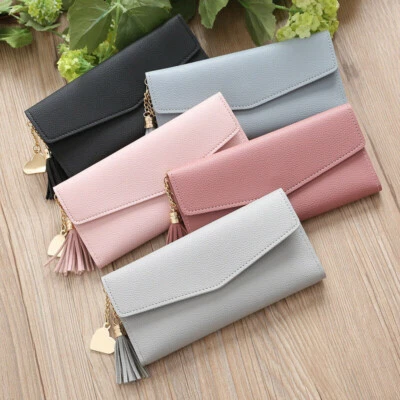 Womens Tassel Wallet Phone Clutch Bag Purses Money Coin Pocket Card Holder Gift - Image 1 of 4