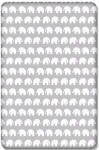 BABY PASSEND BETTLAKEN BEDRUCKT 100 % BAUMWOLLE MATRATZE 140x70cm Elefanten grau - Bild 1 von 1