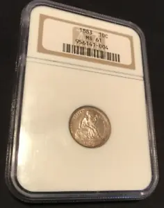 1883 Seated Liberty Dime NGC Graded MS61 - Picture 1 of 4