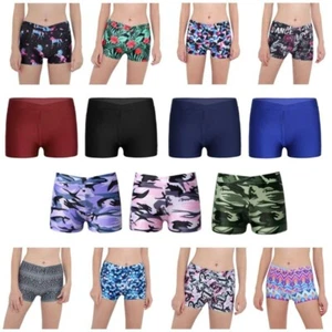 Kids Girls Solid Color Activewear Tight Shorts Dancer Skirt Mini Dress Underwear - Picture 1 of 137