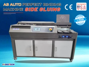 Nueva máquina de encuadernación perfecta automática A3 pegado lateral, carpeta de libros EVA pegamento libre - Imagen 1 de 6