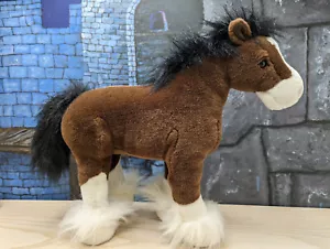 Juguete de peluche de caballo Gund Clydesdale Clyde marrón blanco pony 14" #42985 - Imagen 1 de 10