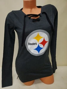 01127 Mujer Damas PITTSBURGH STEELERS Fútbol Mangas Largas CAMISA Negra Nueva - Imagen 1 de 1