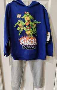 Teenage Mutant Ninja Turtles Nickelodeon Hoodie and Sweatpants 2 Pc Set Size 7 - Picture 1 of 3