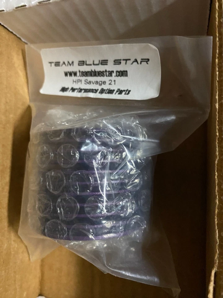 HPI SAVAGE 21 PURPLE Aluminum Alloy Engine Head Cooler - RARE TEAM BLUE STAR - Image 1 of 2