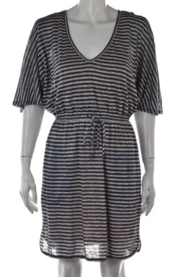 Vestido para mujer Plenty Tracy Reese talla S azul gris funda a rayas hasta la rodilla Foto 1 de 4