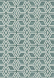 Anna French Geometric Cut Velvet Uphol Fabric- Jardin Maze Velvet / Aqua 2.50 yd - Picture 1 of 3