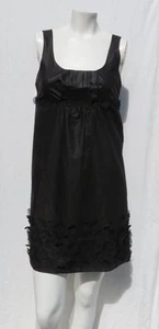 MAX STUDIO Black Lightweight Cotton Petals Sleeveless Mini Summer Dress size XS - Picture 1 of 7