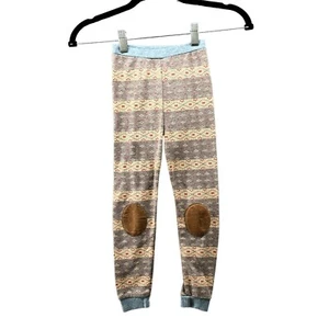 Vaenait Kids 6-7 Years Pajama Pants Brown Fair Isle Knee Pad Lounge Pant Jogger - Picture 1 of 5