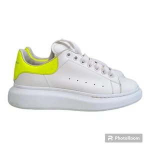 Alexander McQueen Men's Oversized Platform Sneakers White Neon Green Size 9 42EU - Picture 1 of 13