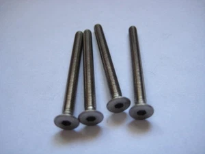 4 Stück Titan-Schrauben M3x35 Senkkopf DIN7991 Innensechskant Schraube - Foto 1 di 1