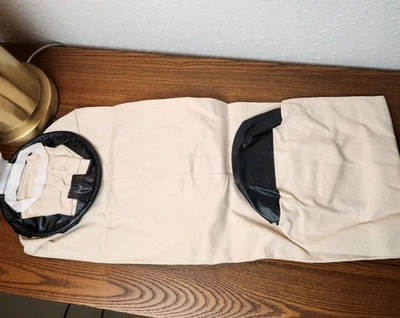 Vintage Canvas Sunday Golf Bag Collapsible Cream Black White Strap New