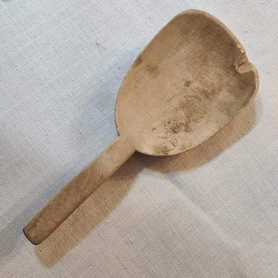 primitive vintage Wood spatula Spoon dough or butter paddle spurtle  10" Rustic - Image 1 of 4